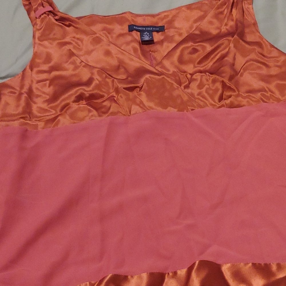 100% Silk Tank- Rust color